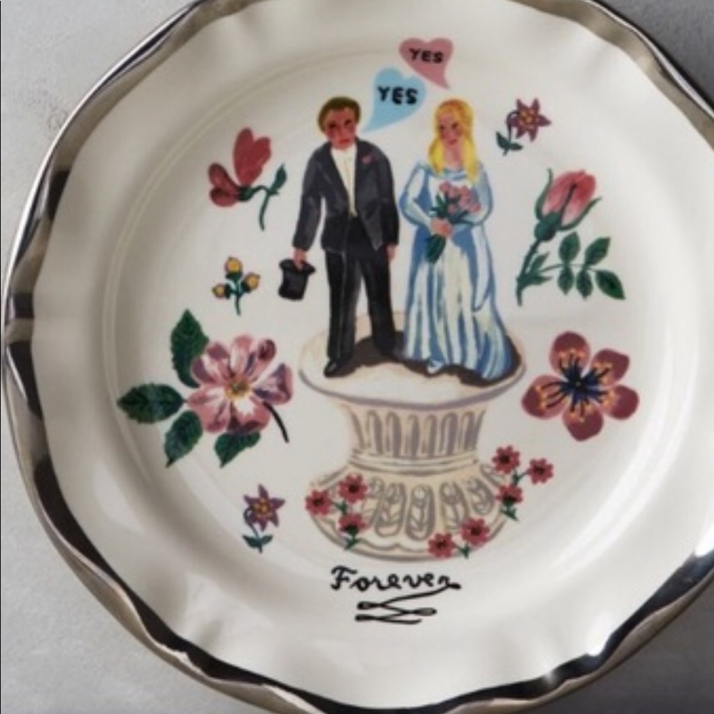Bride and groom plate from Anthropologie